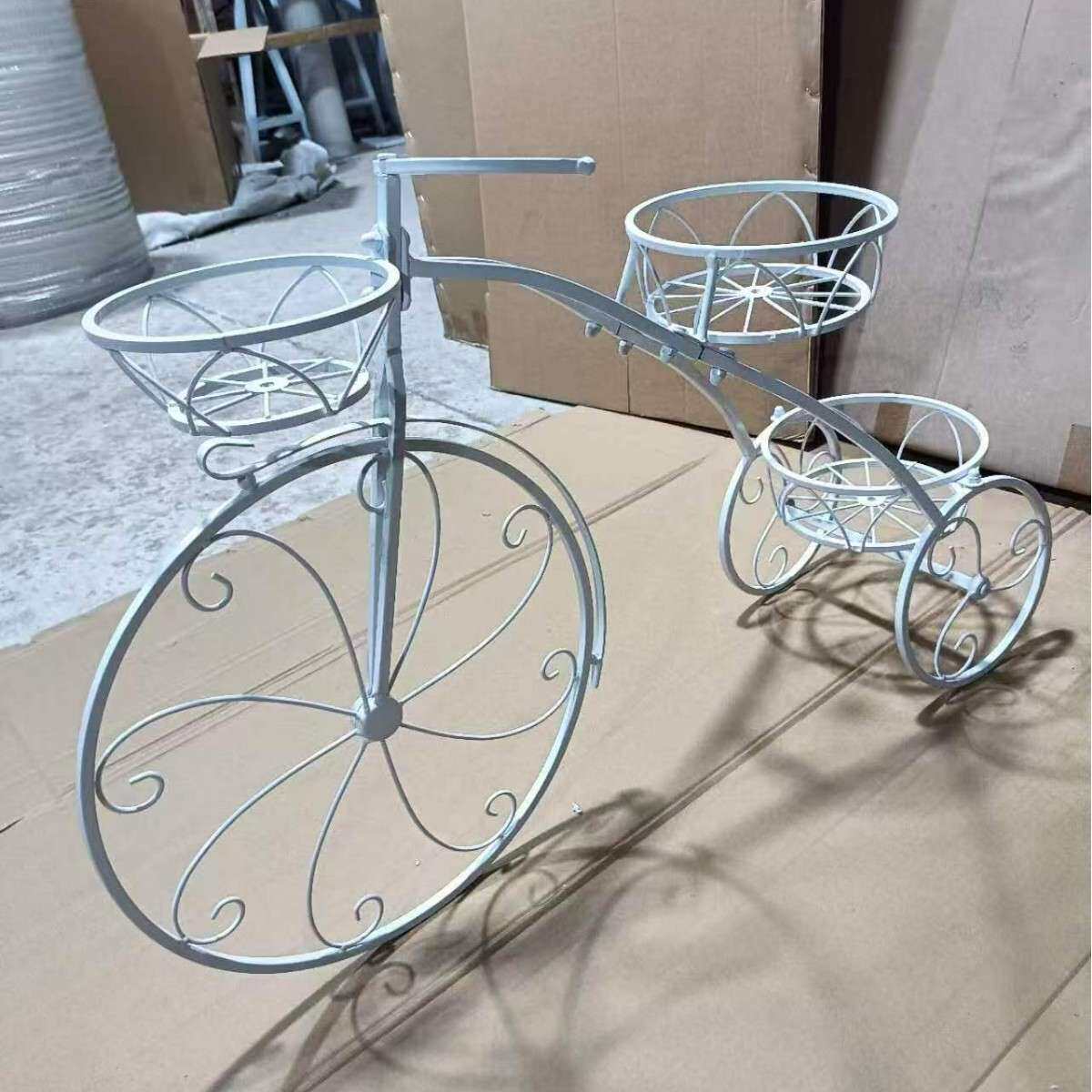铁艺自行车花架欧美式跨境热销金属落地绿萝摆放室内多层个性花篮