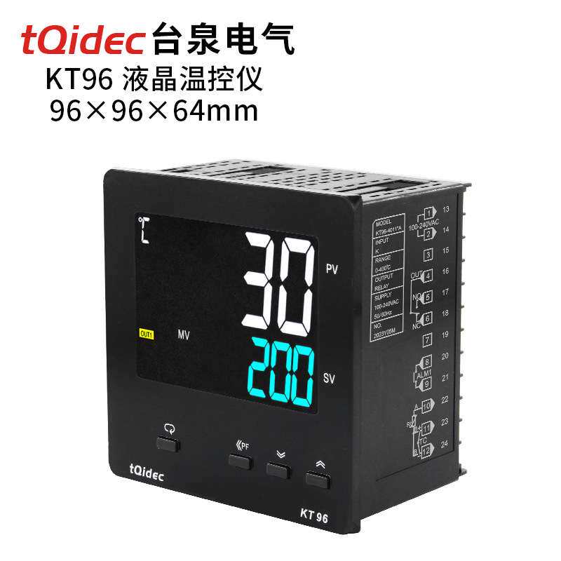 台泉电气tqidec液晶温控器KT96多种输入PID温控表智能LCD温控仪