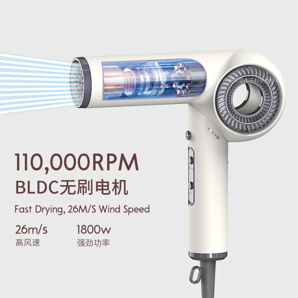 跨境私模多功能高速吹风机迷你折叠便携式负离子护发1800w电吹风