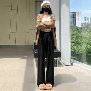 唐狮DESSO春秋新款糯米裤高腰垂感宽松直筒阔腿裤