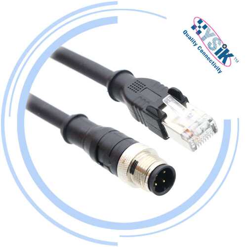 M12 X型Ethernet 8芯 公头转RJ45千兆传输工业相机双绞网线连接线
