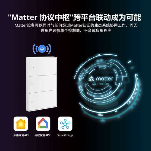 Matter over Wifi零火智能开关Homekit/Google直连语音控制