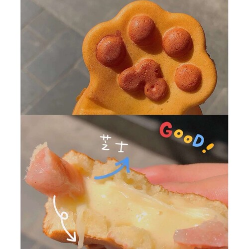 商用华夫饼设备 华夫喵爪烧 20孔松饼猫掌华夫机器夹馅猫爪华夫炉