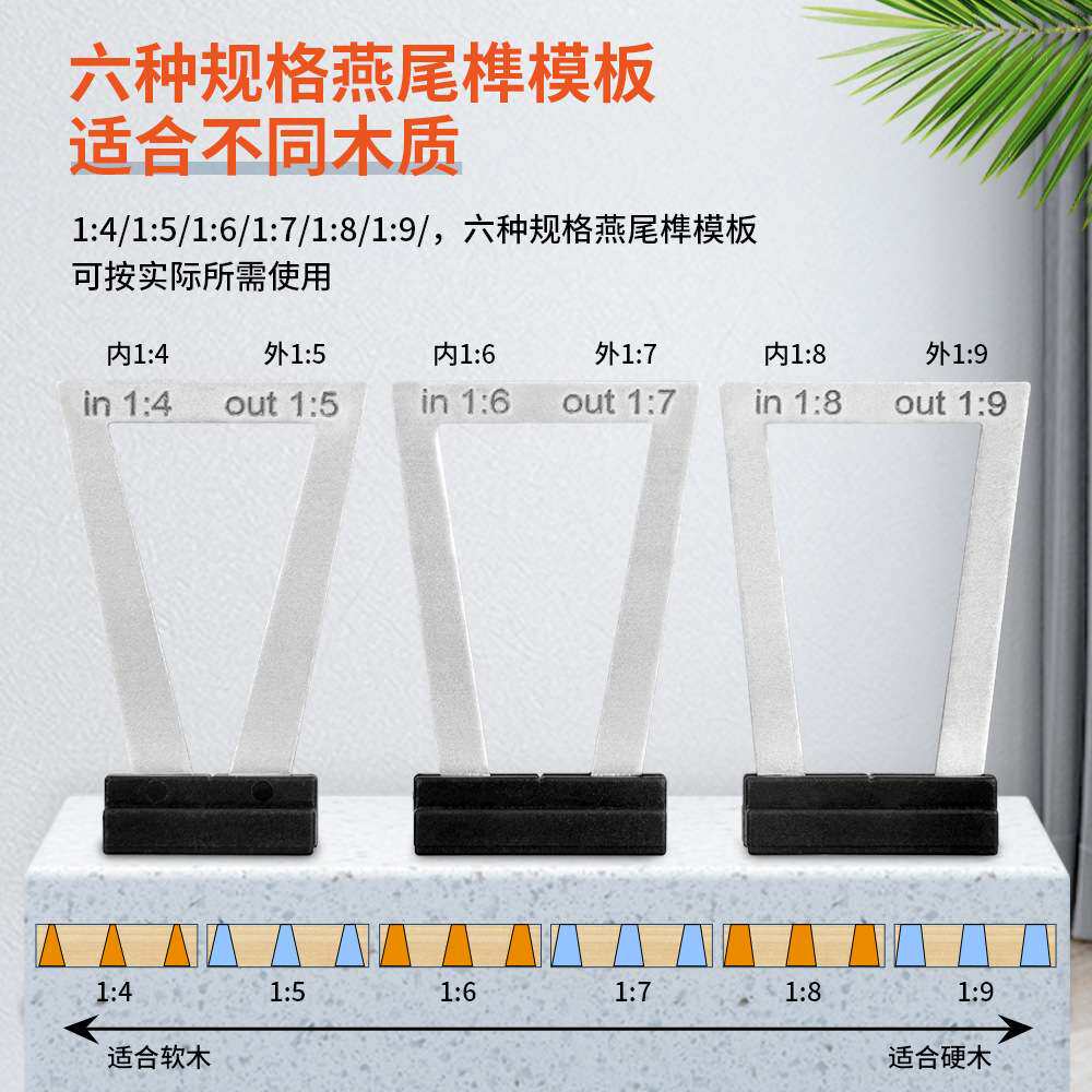 燕尾榫划线规木工划线器榫卯画规模板画工具精准多规格1:5 1:8