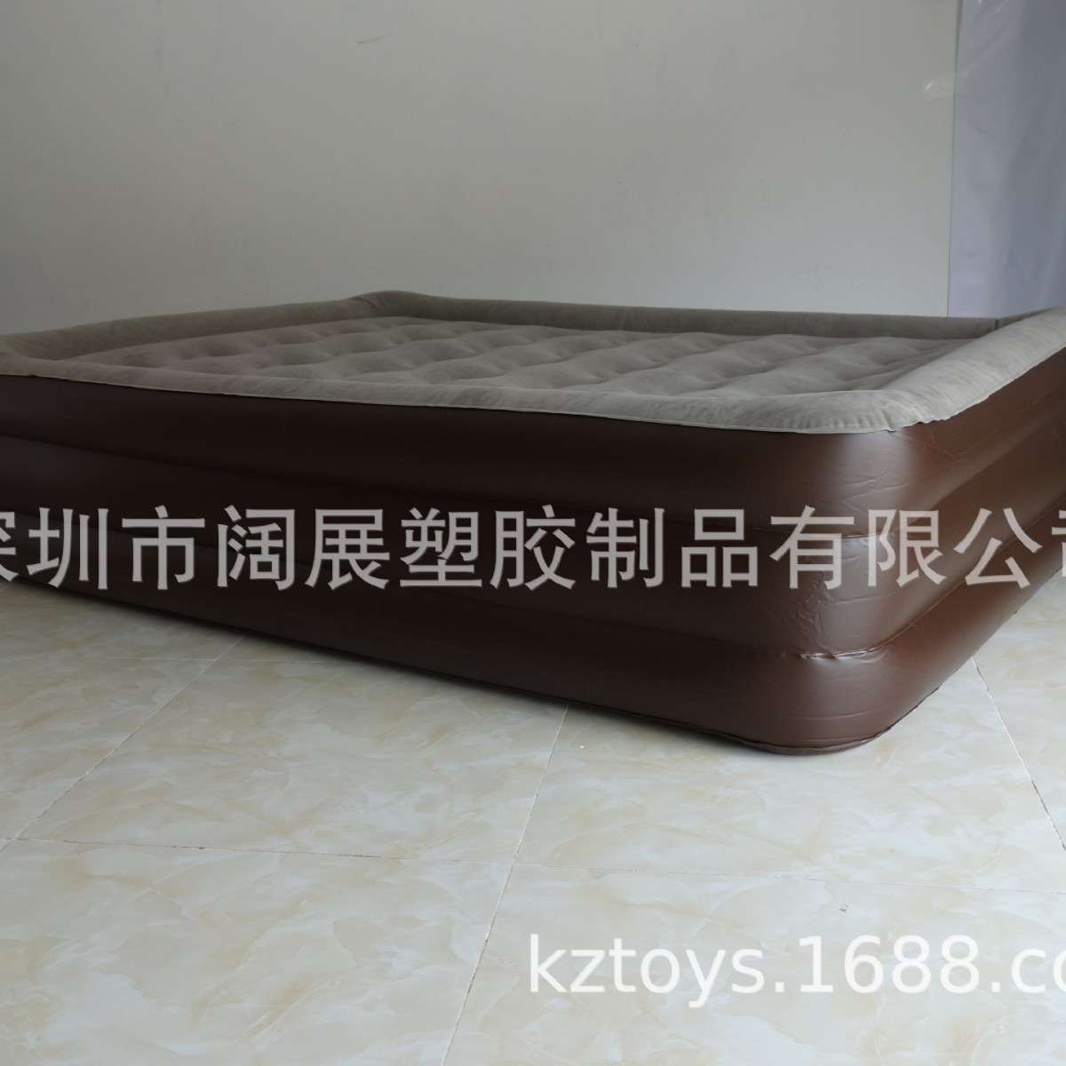 厂家现货加厚PVC植绒充气双人床垫加高充气床垫充气植绒床垫