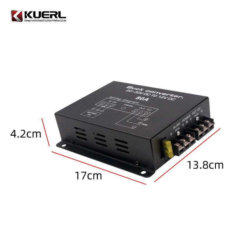 厂家 车载电源转换器带温控60A80A100A大功率24V转12V降压器