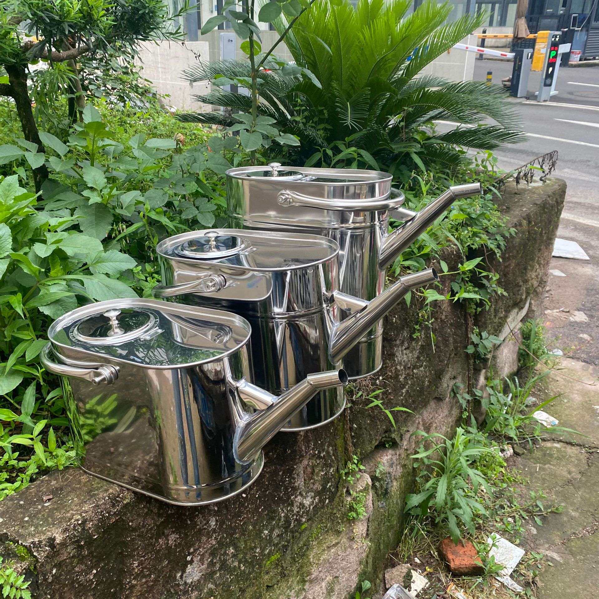 加厚不锈钢加油桶20升15升10升长嘴带盖带滤网汽油桶机油壶手提桶