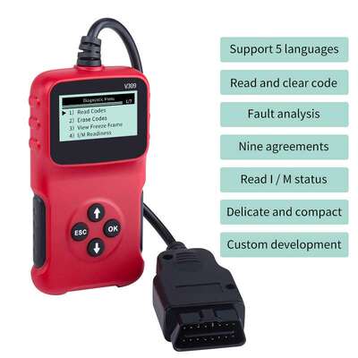 V309 汽车故障检测诊断仪 elm327 obd2 汽车发动机扫描工具读码卡