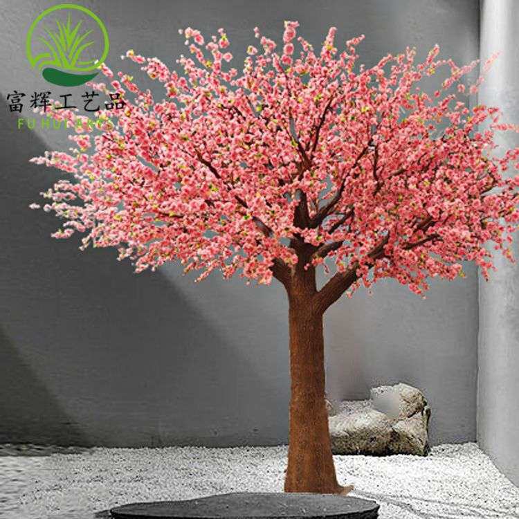 玻璃钢仿真桃花树桃花大型布景仿真树仿真花装饰道具摆件厂家