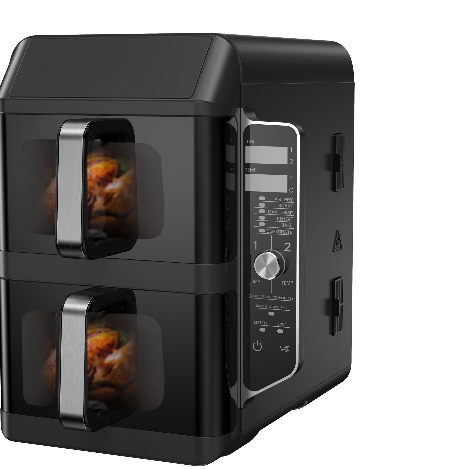 跨境外贸智能双层大容量10L多功能AIRFRYER100-220V空气炸锅烤箱