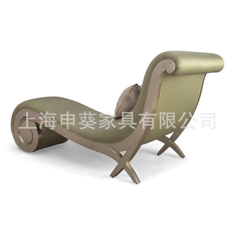 美式乡村复古轻奢简约布艺贵妃榻经典躺椅沙发客厅酒店别墅样板房