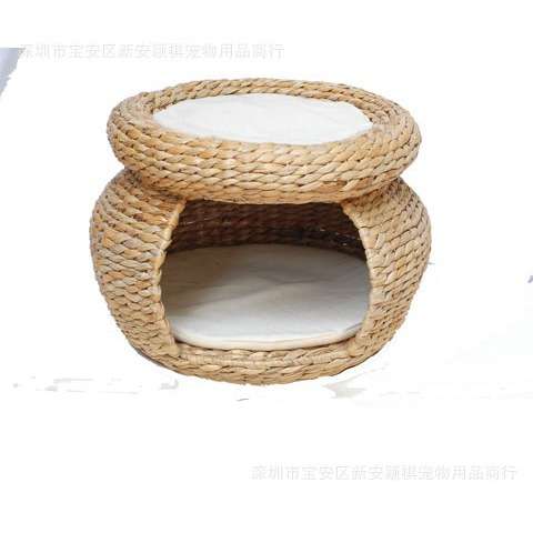 香蕉叶编织鼓形猫窝宠物用品猫窝狗窝猫家具猫咪窝一个代发猫咪窝