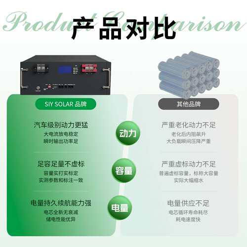 51.2V机架式磷酸铁电池100AH堆叠式光伏储能电池组工业通信基站