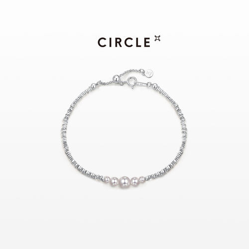 CIRCLE碎银子淡水珍珠手链