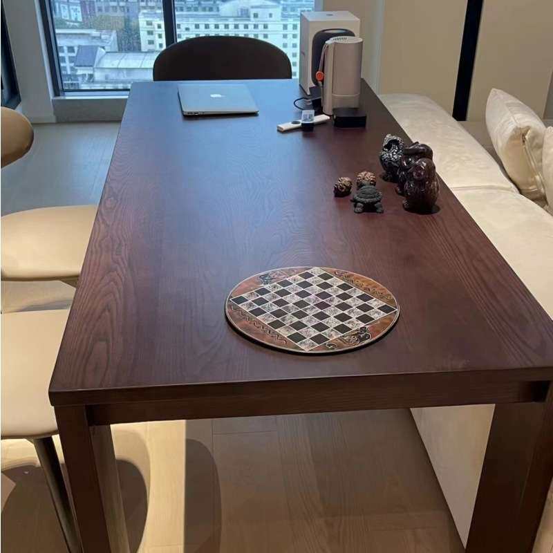 中古风现代简约餐桌纯实木长桌办公桌客厅家用洽谈桌工作台大户型