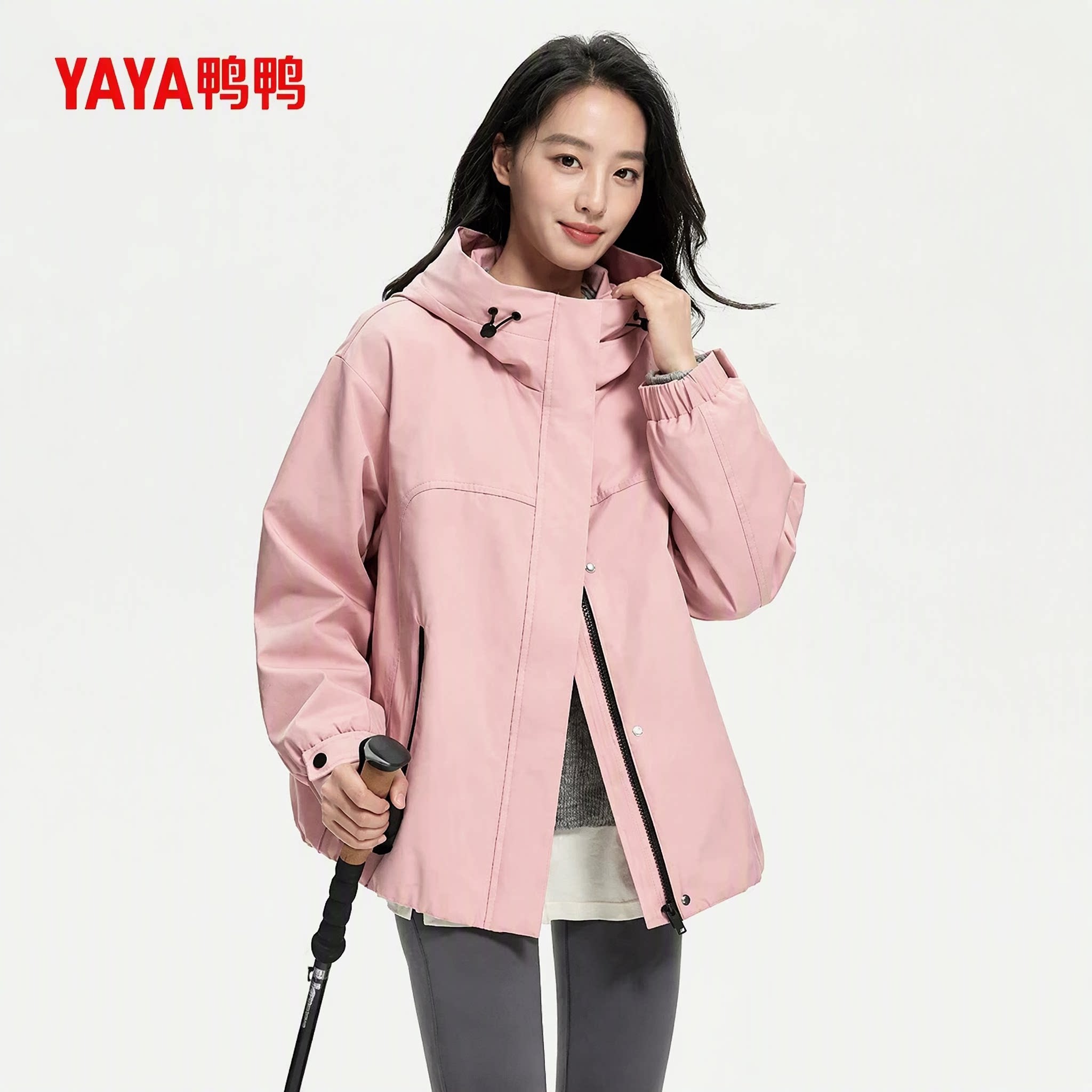 鸭鸭户外防风2026新款连帽羽绒服女90%绒子含量宽松显瘦保暖外套