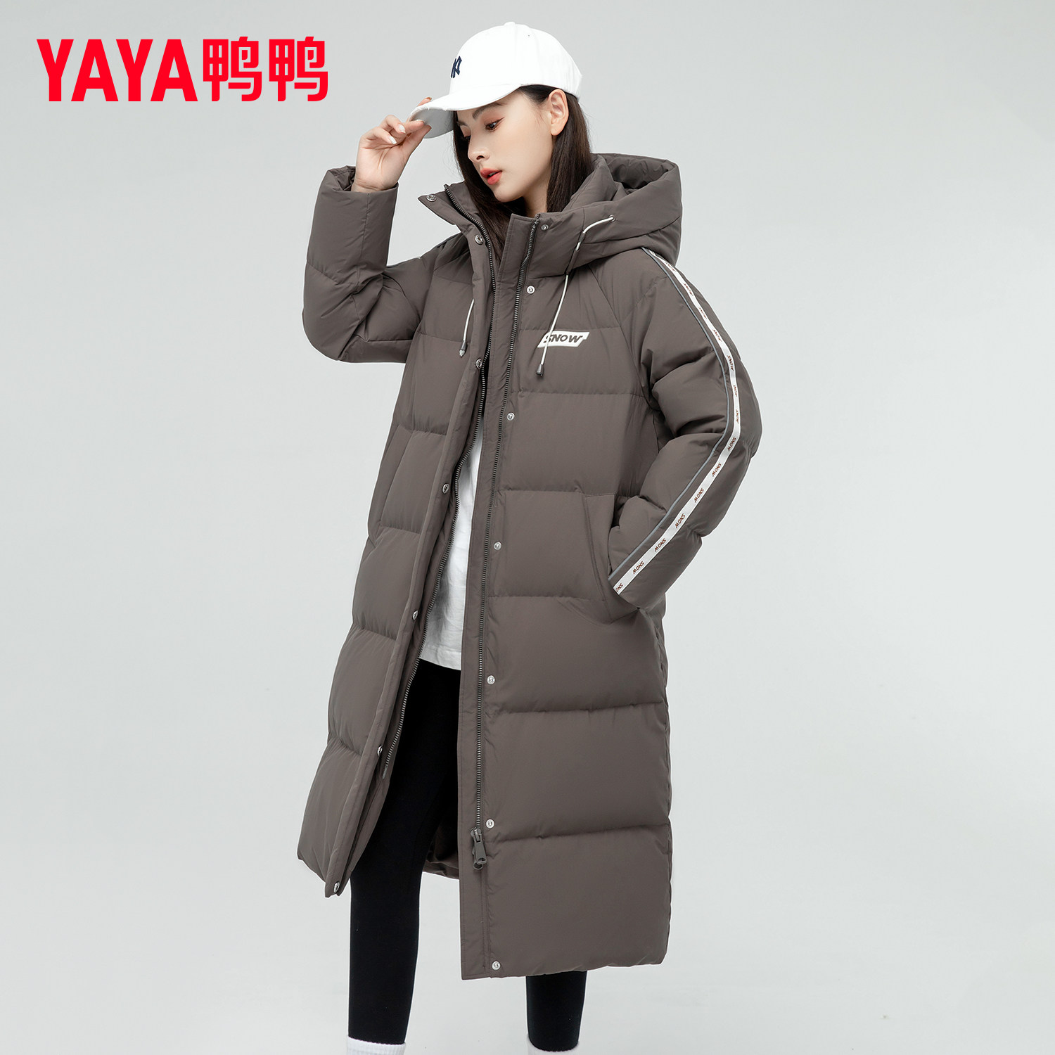 鸭鸭冬季2026新款正品小个子长款羽绒服女户外运动保暖女士外套潮