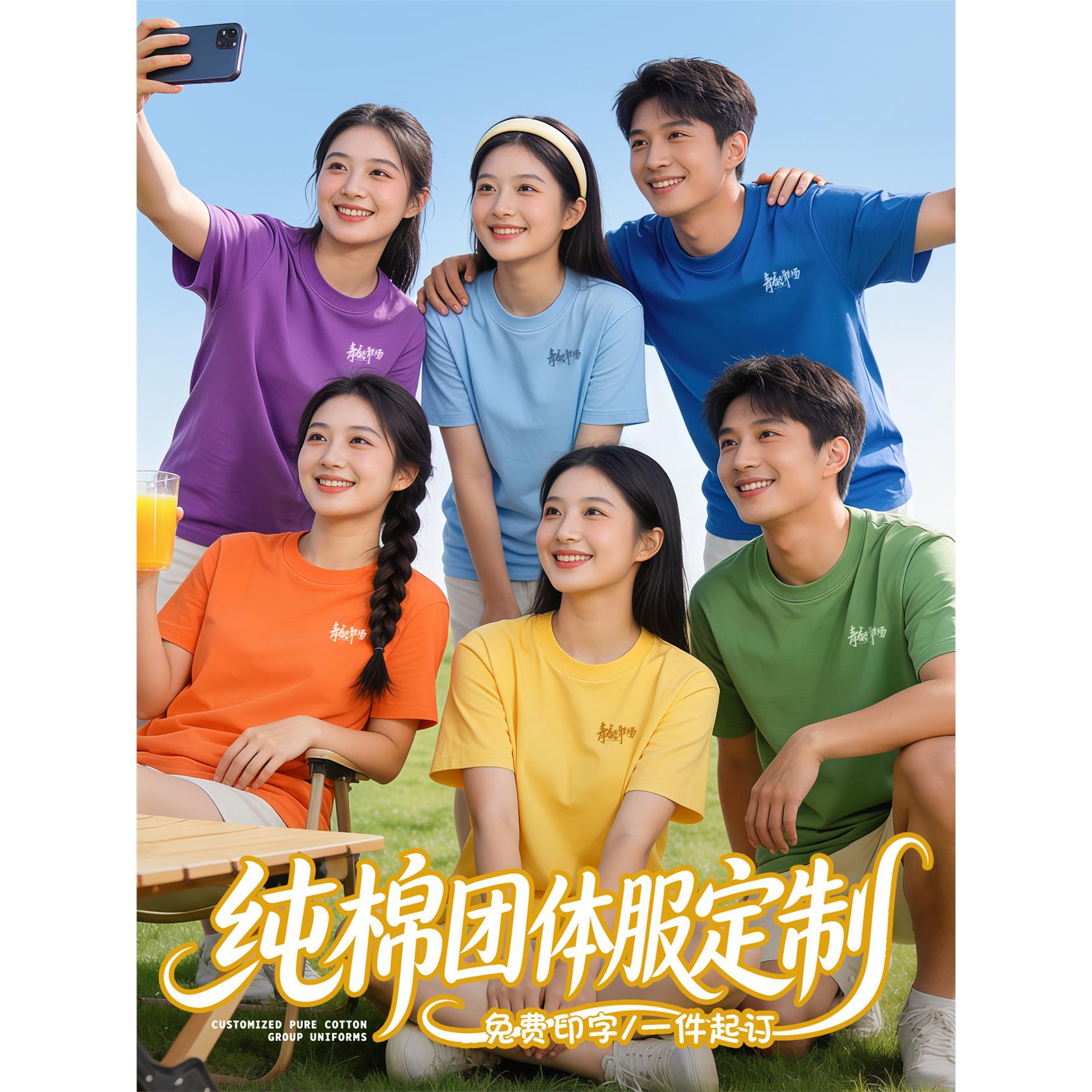 工作服定制t恤印logo图重磅纯棉短袖diy订广告文化衫聚会毕业班服