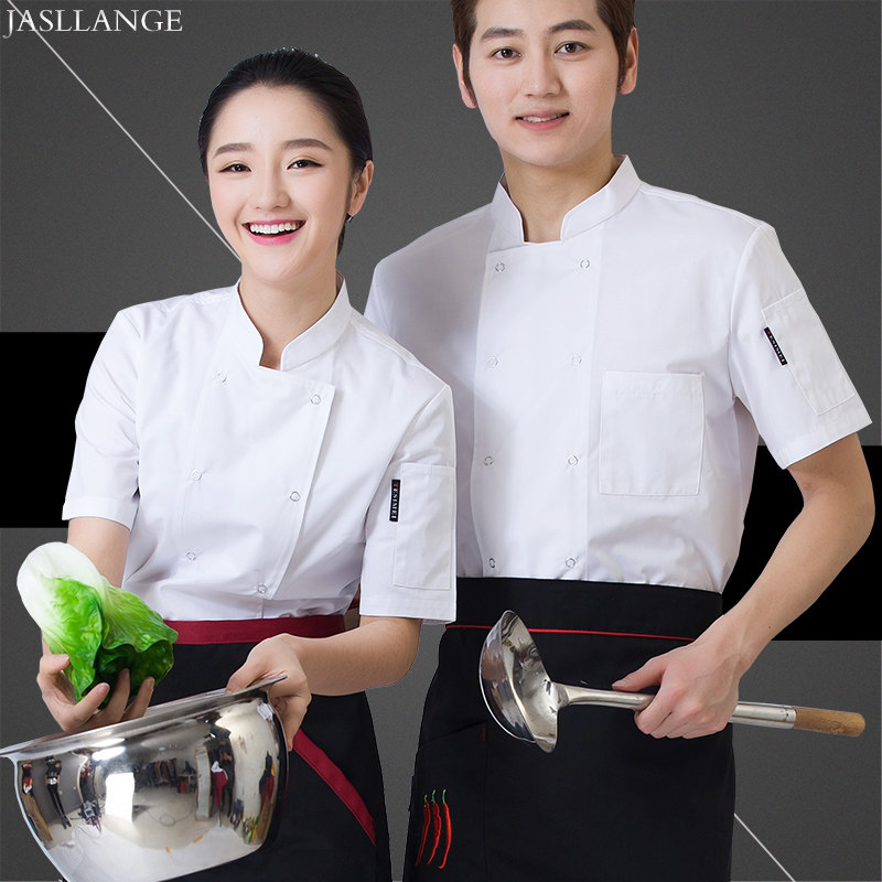 厨师工作服短袖厨师长定制厨房酒店餐饮厨师服后厨食堂蛋糕店夏装