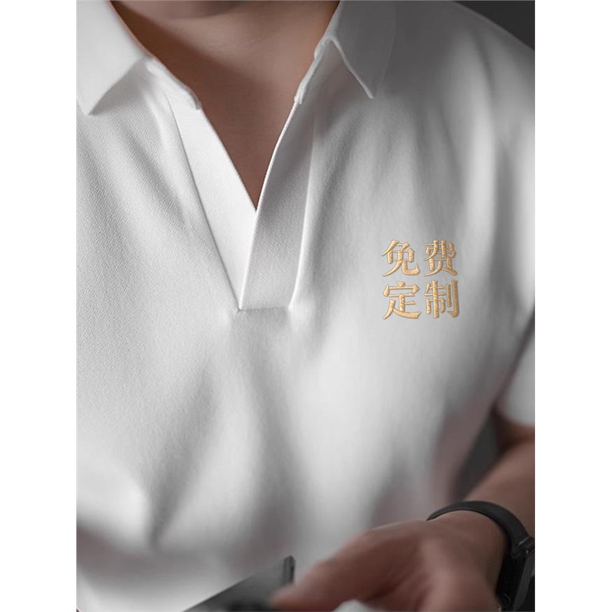 海鸥领办公室工作服定制POLO衫企业公司T恤印logo团体无扣V领短袖