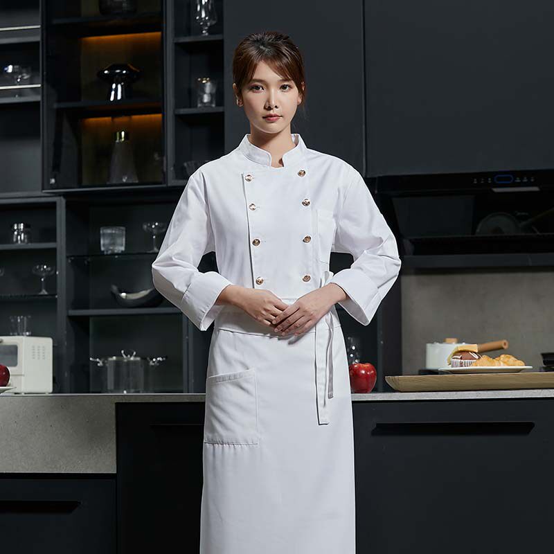 高档厨师服长袖女款星级酒店宴会主厨专用餐饮工装定制秋冬季