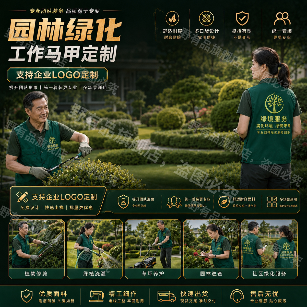 马甲工作服定制印字logo背心