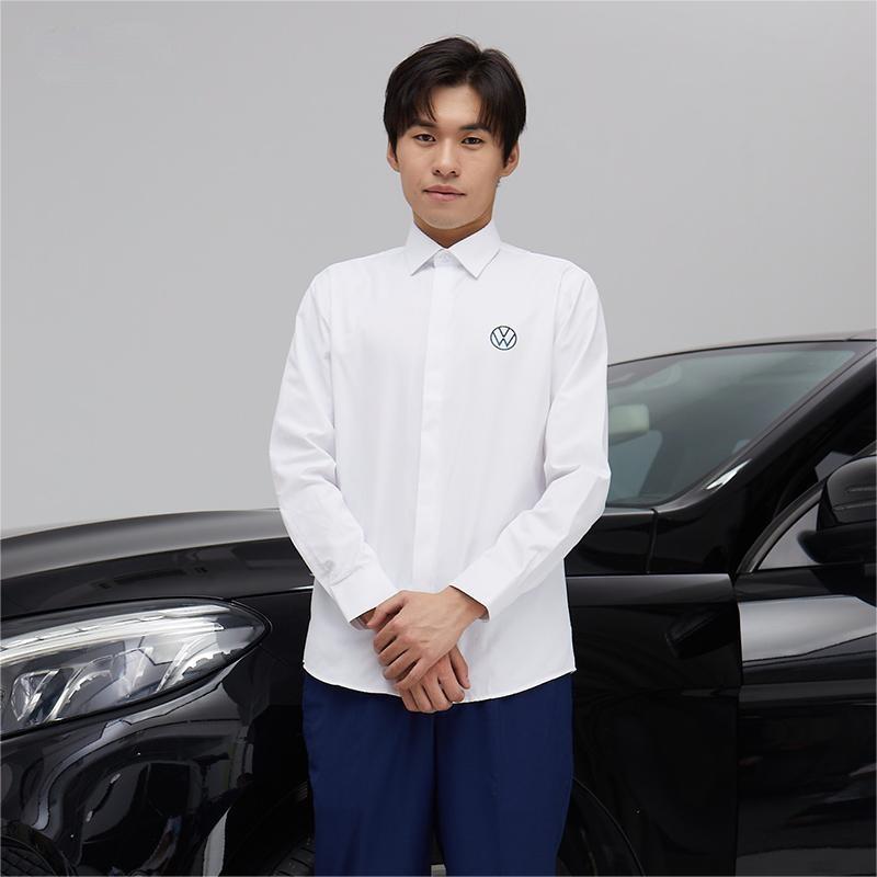 新款一汽大众工作服4s店工装长袖白衬衫短袖通勤上班春夏薄款衬衣