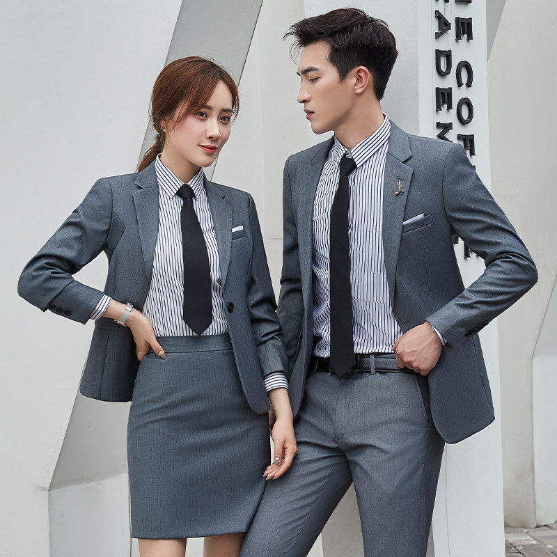 西服套装职业装男女同款商务正装售楼部4S店经理工作服秋冬季西装