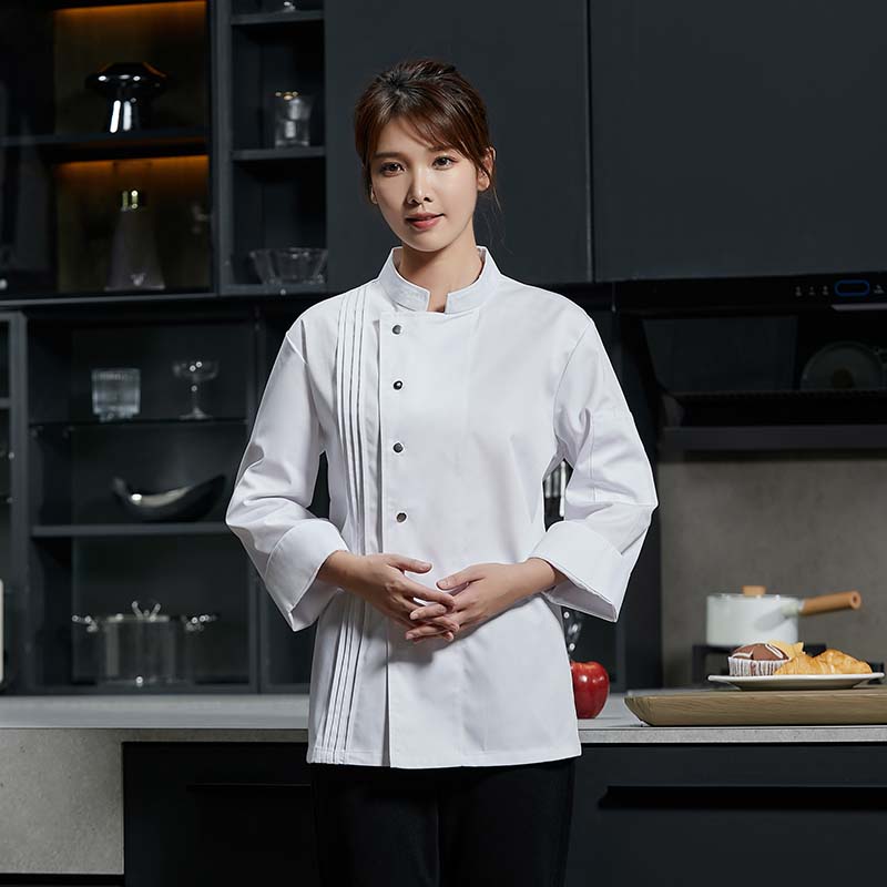 酒店厨师工作服长袖女西餐厅饭店茶楼餐饮专用工装定制秋冬款套装