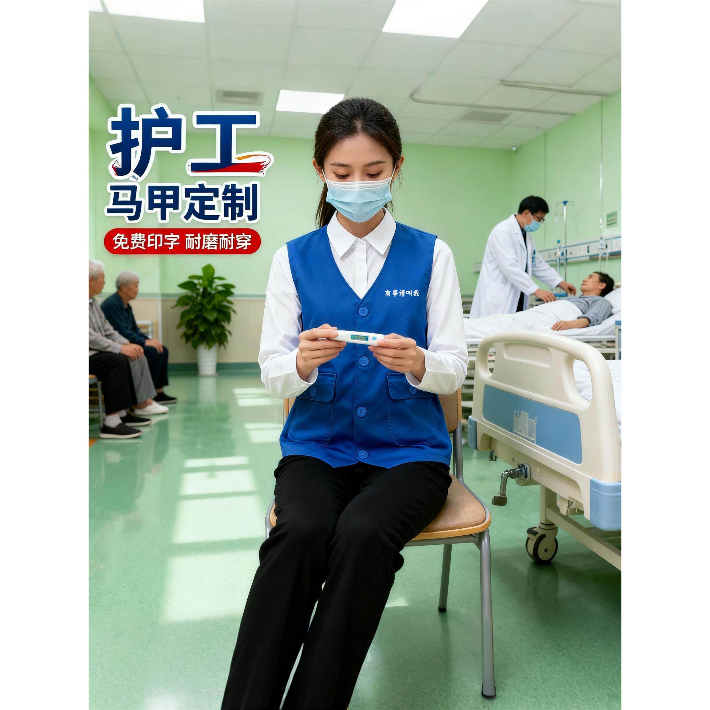 护工马甲定制印logo医院养老院护理员义工陪护疗养工装背心工作服