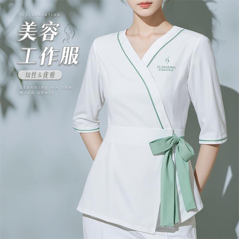 气质款美容院工作服女夏季薄款定制SPA护理美业人美容师制服套装
