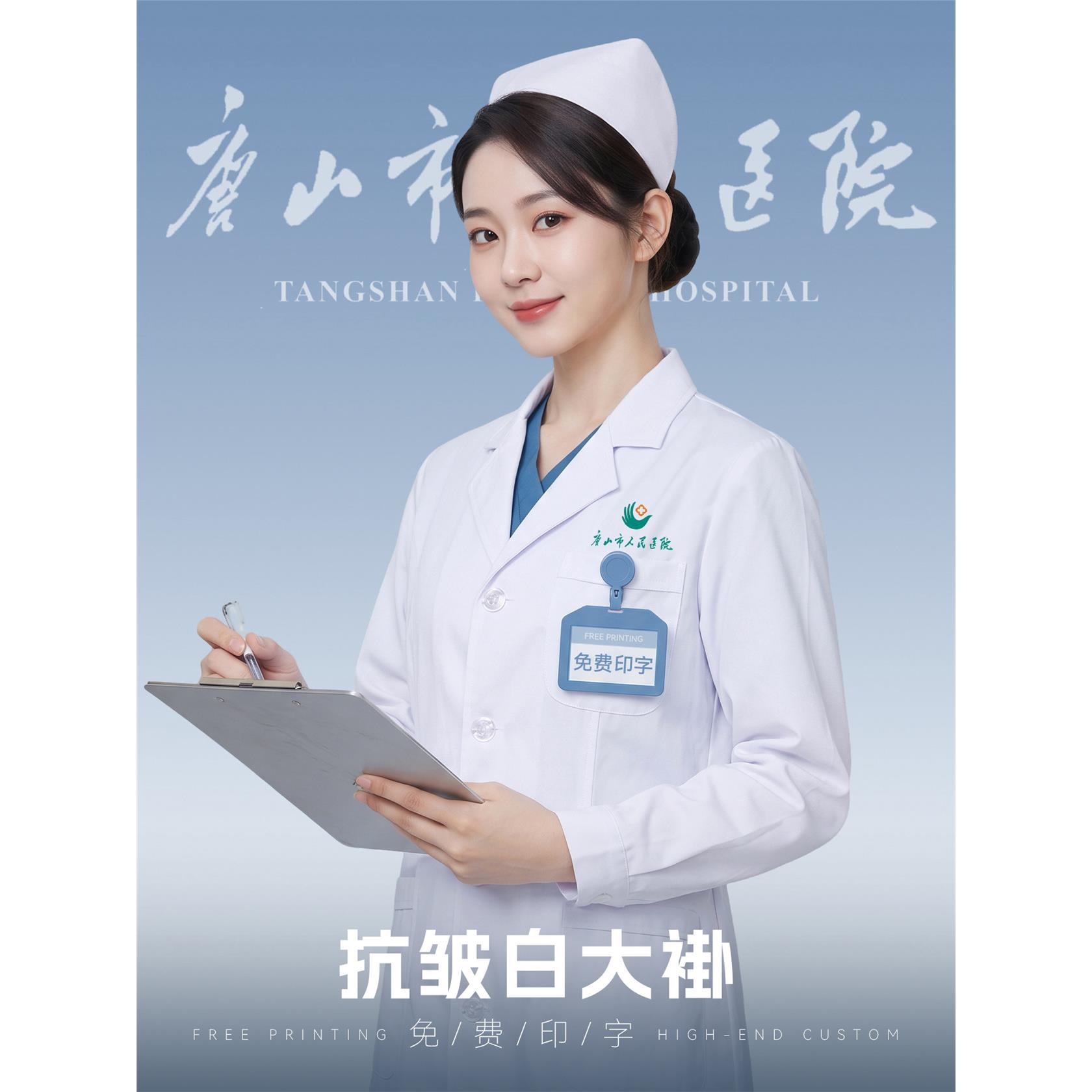 医护白大褂长袖工作服定制男秋冬医院药店诊所医学生实验服外套女