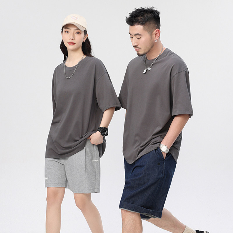 重磅纯棉T恤定制短袖夏季情侣毕业班服DIY图案工作服印logo男圆领