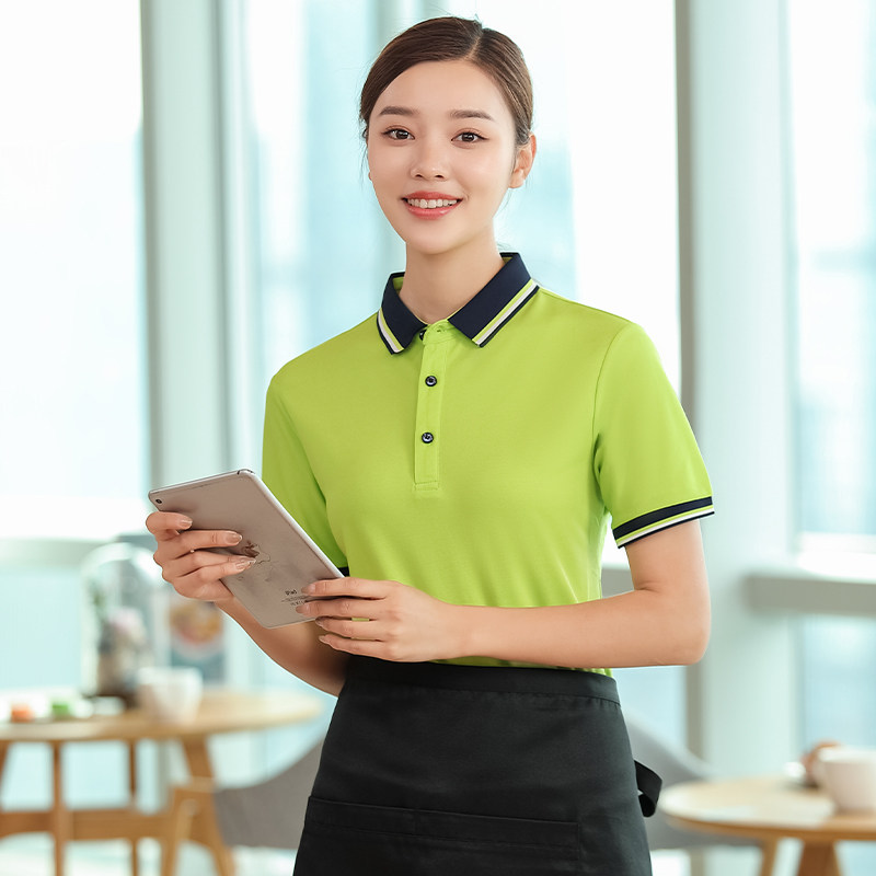 工作服餐饮餐厅饭店火锅店时尚服务员短袖夏季定制T恤工装印logo