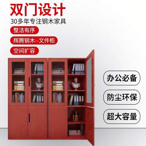 钢制公文件柜财务凭证柜档案柜带锁资料储物柜带抽屉保密资料柜