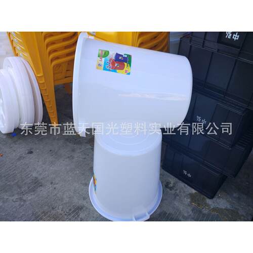 大中小号加厚桶纯净水桶大白桶带盖带铁耳塑料食品级大白