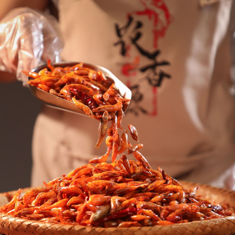 零添加即食香辣小河虾麻辣酥脆下酒菜非油炸高钙健康零食玻璃罐装