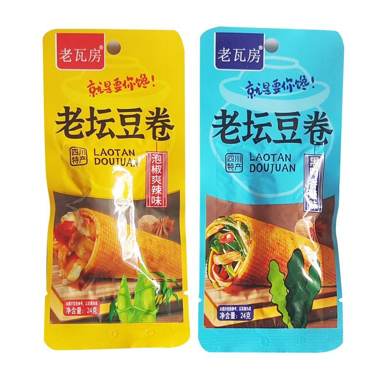 老坛香菇夹心豆卷四川特产香菇豆干豆魔芋皮卷夹心豆干麻辣小零食