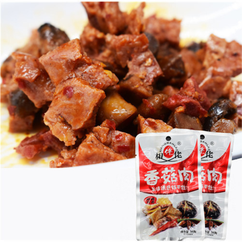 相伴佬35克香菇肉即食鸡肉零食麻辣味拌饭蔬菜干辣条真空包装休闲