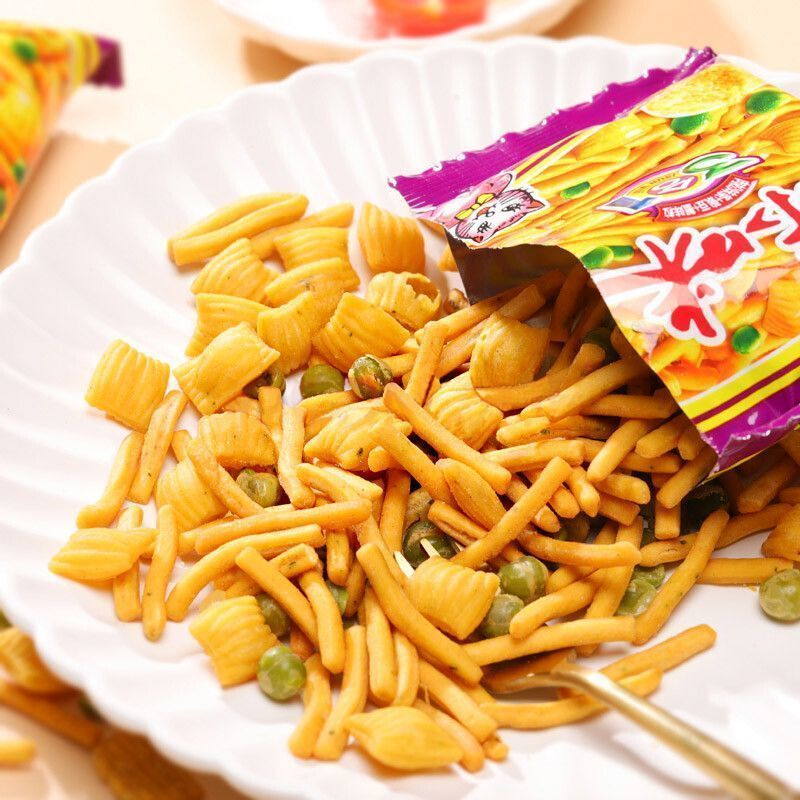 虾条三合一爱尚虾味蟹味粒青豌豆网红小零食宿舍怀旧小吃批发