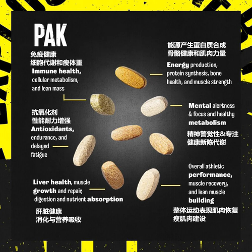 美国Animal环球野兽Pak男性健身多功能复合维生素胶囊超级训练包