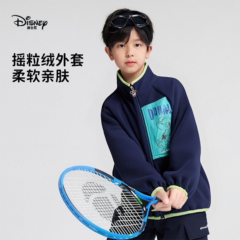 迪士尼童装双面绒保暖摇粒绒夹克