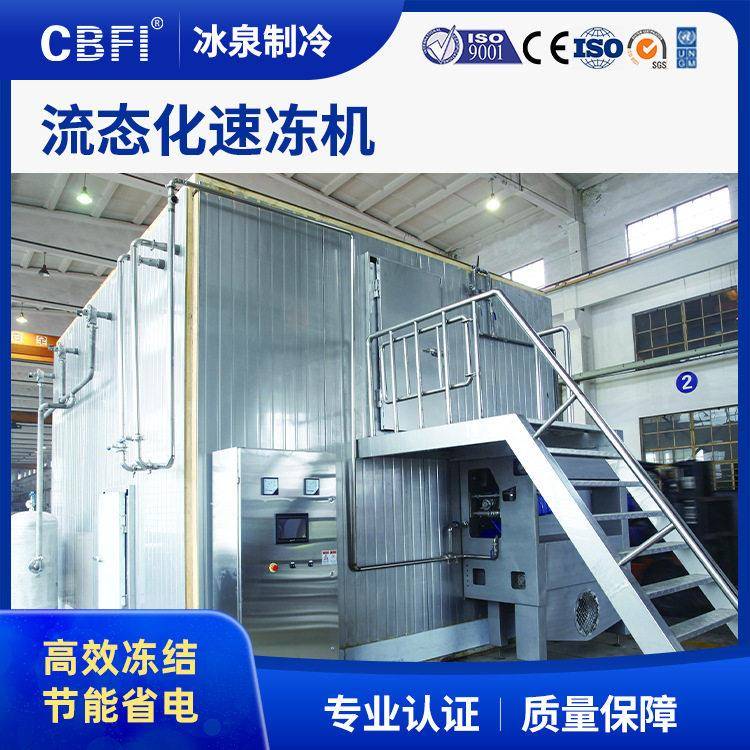 厂家直销广州冰泉流态化低温速冻设备毛豆隧道式速冻机