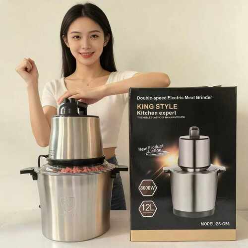 12LFufu machine绞肉机菜馅机蒜蓉机多功能不锈钢搅拌机