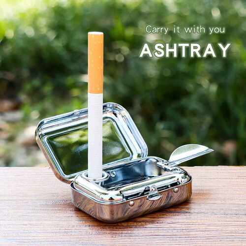 小型烟灰缸Portable Ashtray户外随身金属烟缸便携式创意烟灰盒子