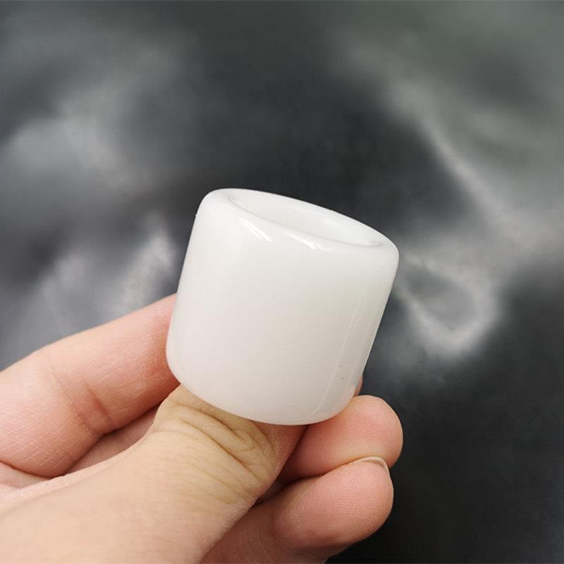 老玉匠 玉石白玉扳指 款白玉指环 戒指