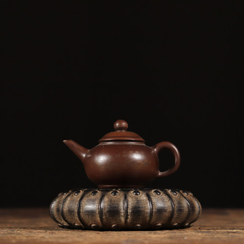 仿古石雕天然青石手工多棱石鼓民俗茶席装饰底座杯垫中式怀旧摆件