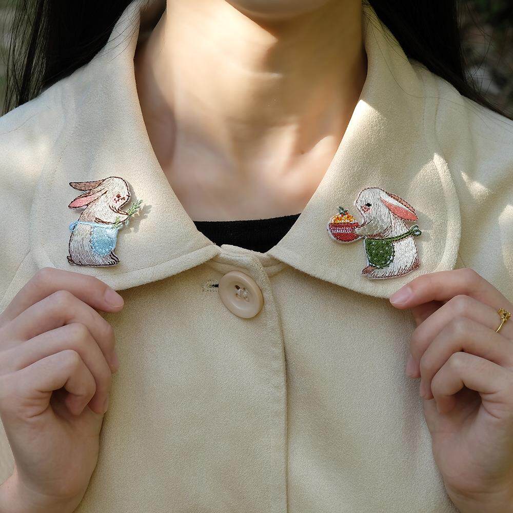 厂家销售 兔子刺绣布贴可爱动物卡通服装辅料包包DIY厂家