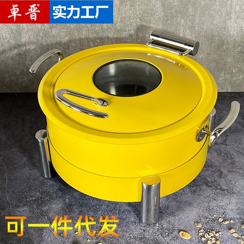 彩色电加热自助餐炉翻盖方形布菲炉自助早餐保温炉保温锅酒店