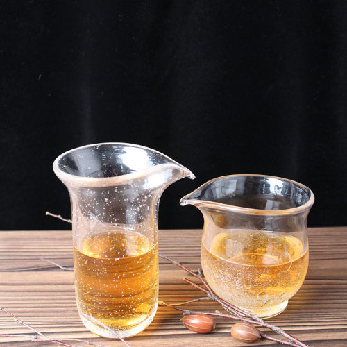 气泡玻璃公道杯加厚分茶器泡茶耐热茶海大容量手抓杯家用茶具配件
